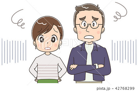 心配しているアラフォー男女のイラスト 42768299