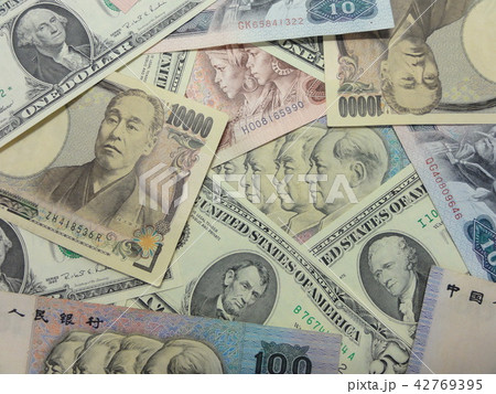 通貨 日本 中国 アメリカ 紙幣 通貨 日本 中国 アメリカ 紙幣 42769395