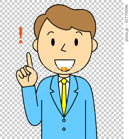 Male Businessman Variation Speaks the inspired index finger 42770098