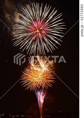 手賀沼花火18の写真素材