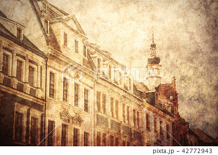 View at facade of old building in Germany View at facade of old building in Germany 42772943