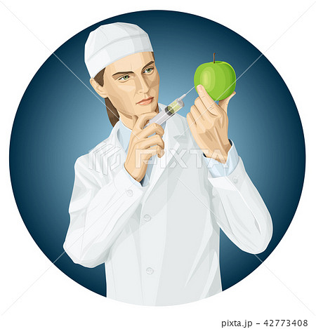 Doctor does gmo modification to an apple Doctor does gmo modification to an apple 42773408