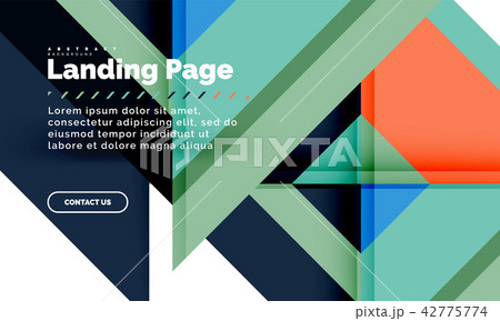 Square shape geometric abstract background, landing page web design template 42775774