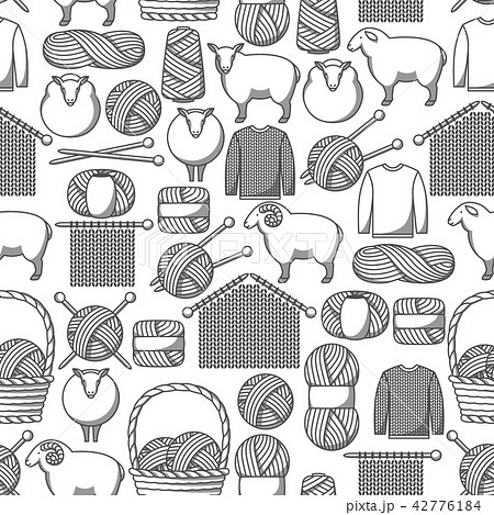 Seamless pattern with wool items. Seamless pattern with wool items. 42776184