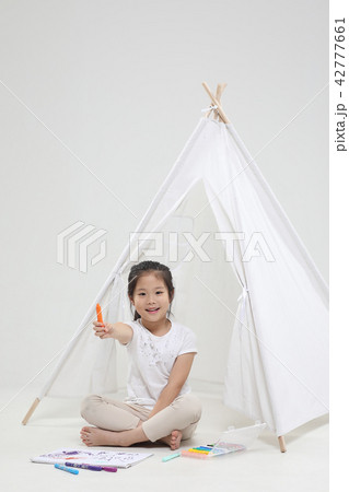 女の子 子供 テント 42777661