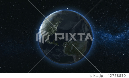 Realistic Earth Planet against the the star sky 42778850