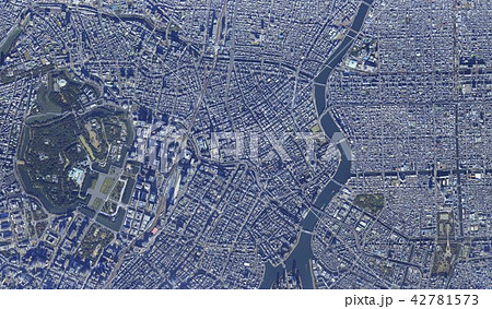 都心風景／東京広域真俯瞰空撮 42781573