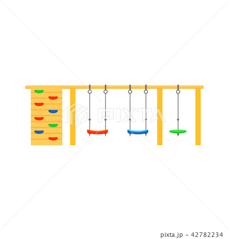 Kids playground structure with swings and ladders. Object for children s amusement. Outdoor 42782234
