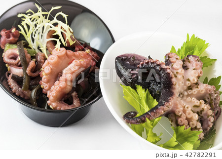 Mini canapes with seafood and vegetables and herbs Mini canapes with seafood and vegetables and herbs 42782291