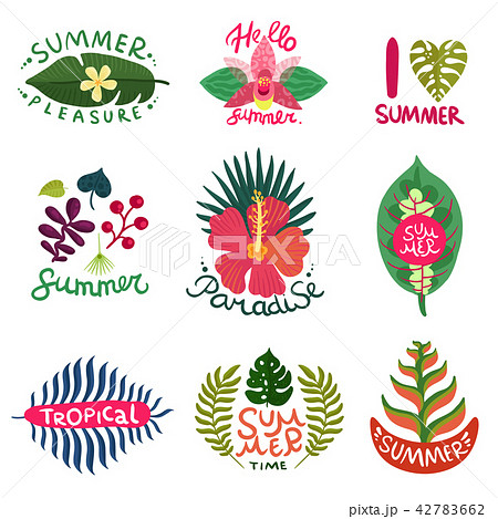 Tropical Plants Emblems Set 42783662