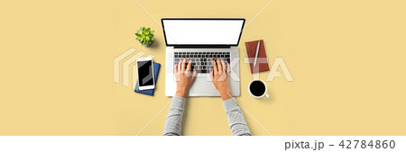 Office desktop with copy space 42784860