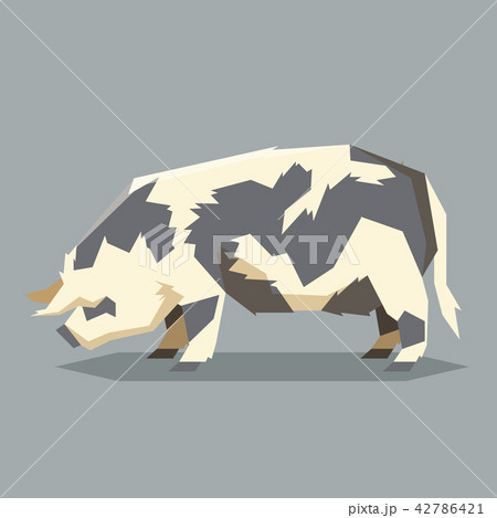 Flat geometric Kunekune pig 42786421