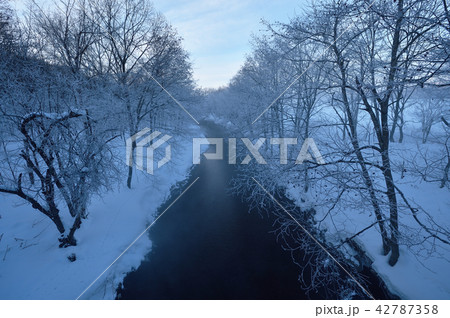 北海道の冬の川(更別町) 北海道の冬の川(更別町) 42787358