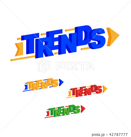 Trends word. Arrow direction uptrend. Trends word. Arrow direction uptrend. 42787777