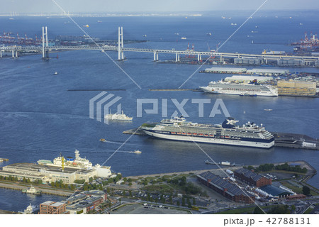 横浜港と東京湾の眺め 42788131
