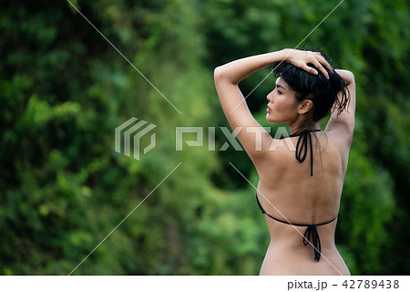 Asian woman relaxing and enjoying playing 42789438