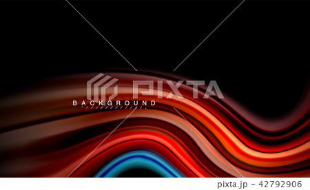 Fluid colors abstract background, twisted liquid design on black, colorful marble or plastic wave Fluid colors abstract background, twisted liquid design on black, colorful marble or plastic wave 42792906