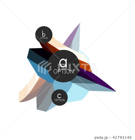 Abstract colorful geometric option infographics design template with sample abc options. Abstract 42793140