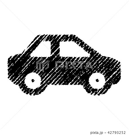 チョークで描いたような図形 アイコン 自動車 のイラスト素材
