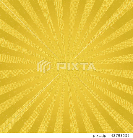金色　放射状　金銀ちりばめた和風背景 42793535