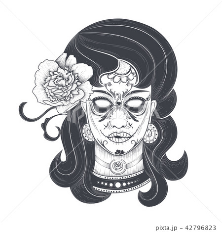 Woman with a painted face  42796823