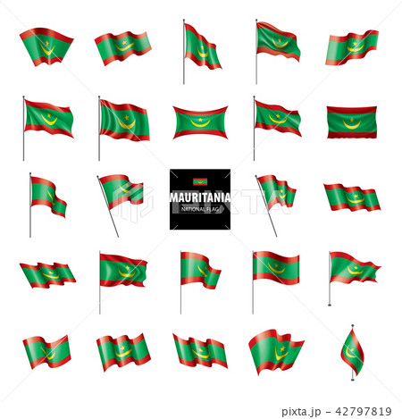 Mauritania flag, vector illustration on a white background Mauritania flag, vector illustration on a white background 42797819