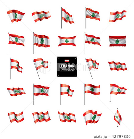 Lebanese flag, vector illustration on a white background Lebanese flag, vector illustration on a white background 42797836