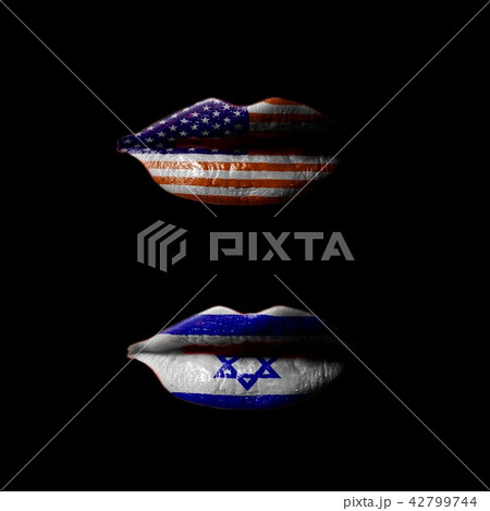 Lips with USA and Israel flag Lips with USA and Israel flag 42799744