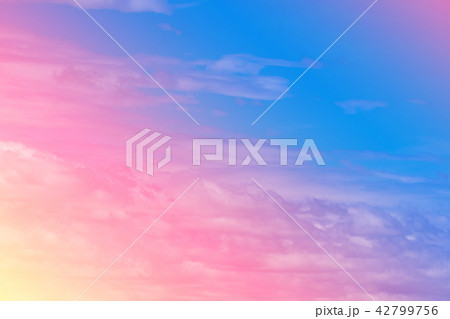 Sweet pastel colored cloud and sky with sun light 42799756