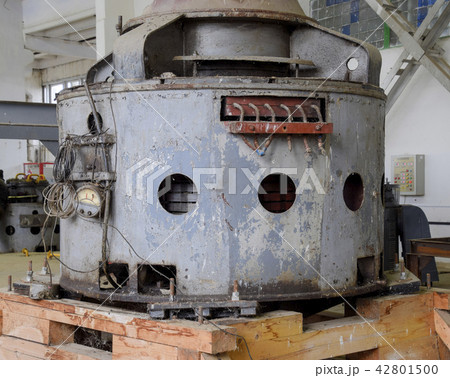 Engines of water pumps at a water pumping station. Pumping irrig 42801500
