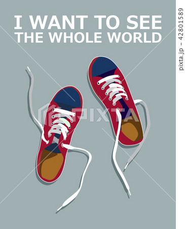Flat sport sneakers background concept. 42801589