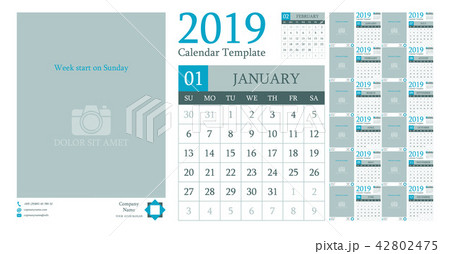 Calendar template design 2019 42802475