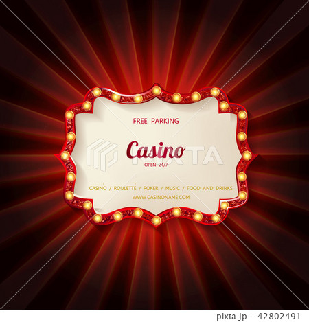 Retro light sign. casino signage. Retro light sign. casino signage. 42802491