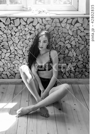 Sexy model with perfect slim body posing in - Stock Photo [42802835] -  PIXTA
