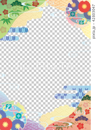 年賀素材-和柄背景4-1 年賀素材-和柄背景4-1 42803047