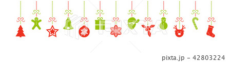 Panoramic header with Christmas decoration. Vector 42803224