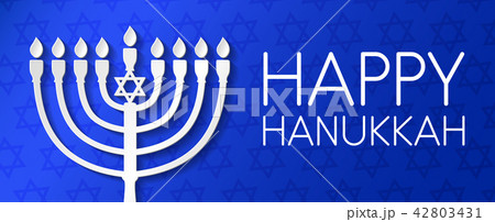 Hanukkah - poster with menorah and wishes. Vector. Hanukkah - poster with menorah and wishes. Vector. 42803431