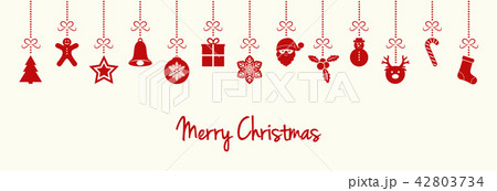 Merry Christmas - banner with decorations. Vector. 42803734