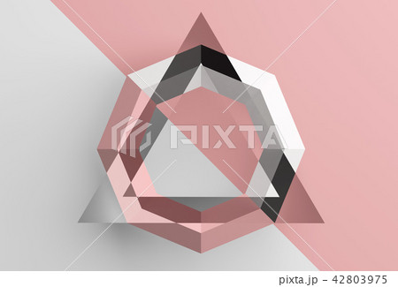 Abstract low poly object over pink and white 42803975
