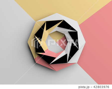 Abstract low poly object with pink and yellow 42803976
