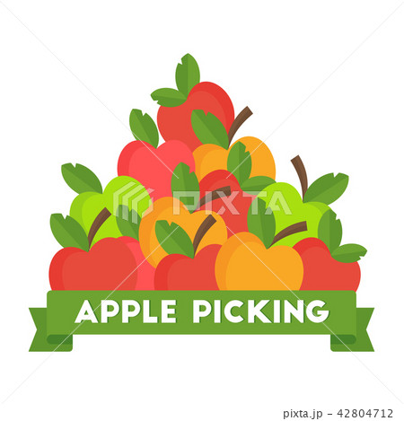 Apple picking logo. Natural Products, Farm Market. 42804712