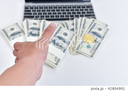 Finance Business Concepts. Lots of money on a black background. 42804991