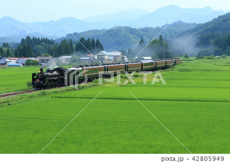 磐越西線「SLばんえつ物語と7月上旬の田園風景」 42805949