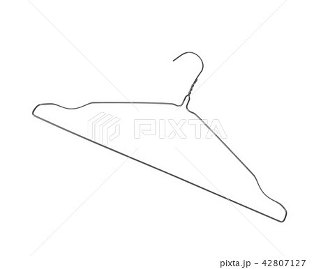 hanger from chromed metal on white 42807127