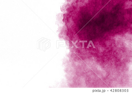 Pink red powder explosion isolated on white. Pink red powder explosion isolated on white. 42808303