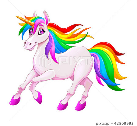 Cute Rainbow Unicornのイラスト素材