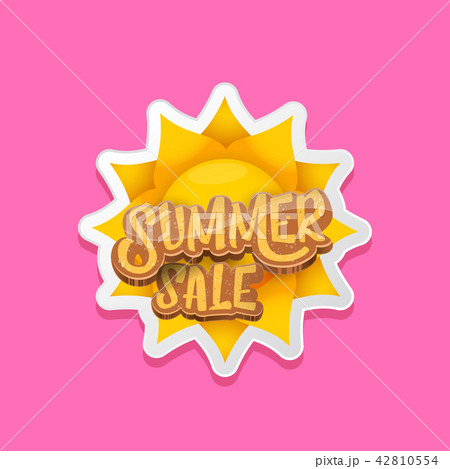 summer sale label or tag isolated on pink background. Pink Summer sale discount poster, sticker 42810554