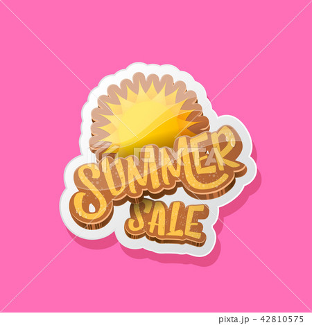 summer sale label or tag isolated on pink background. Pink Summer sale discount poster, sticker summer sale label or tag isolated on pink background. Pink Summer sale discount poster, sticker 42810575