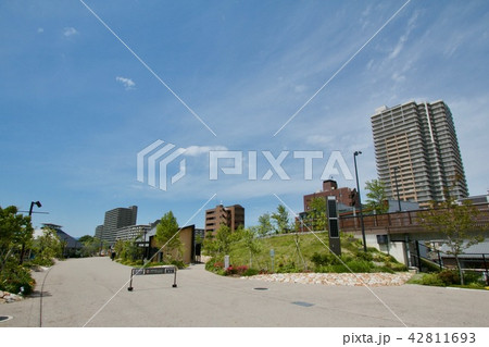 草津川跡地公園。de愛ひろば。JR草津駅からすぐ。クサツココリバ 42811693