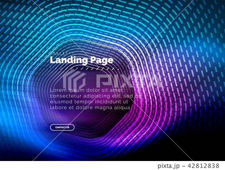 Neon glowing techno hexagon shape lines, hi-tech futuristic abstract background, landing page Neon glowing techno hexagon shape lines, hi-tech futuristic abstract background, landing page 42812838